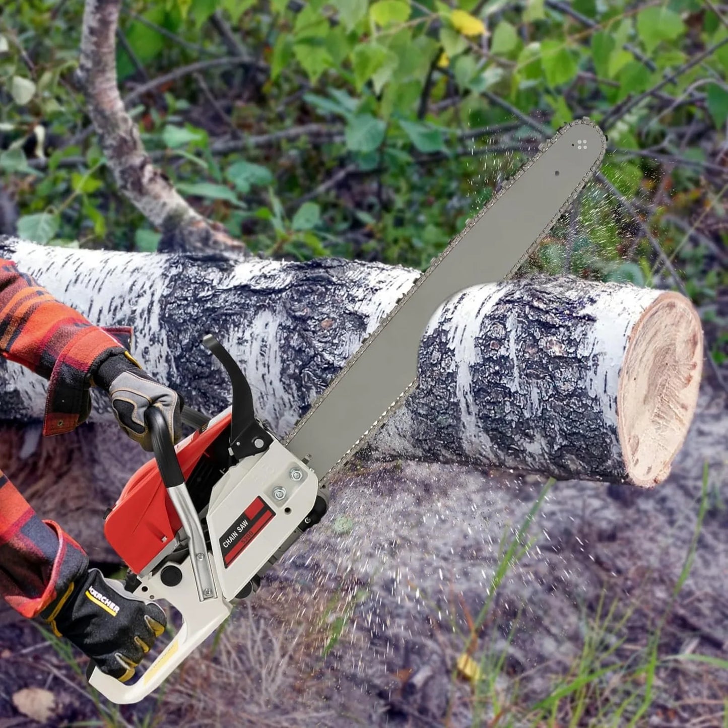 Gas Powered Chainsaw 2-Stroke Wood Cutting Tool For Quick Felling