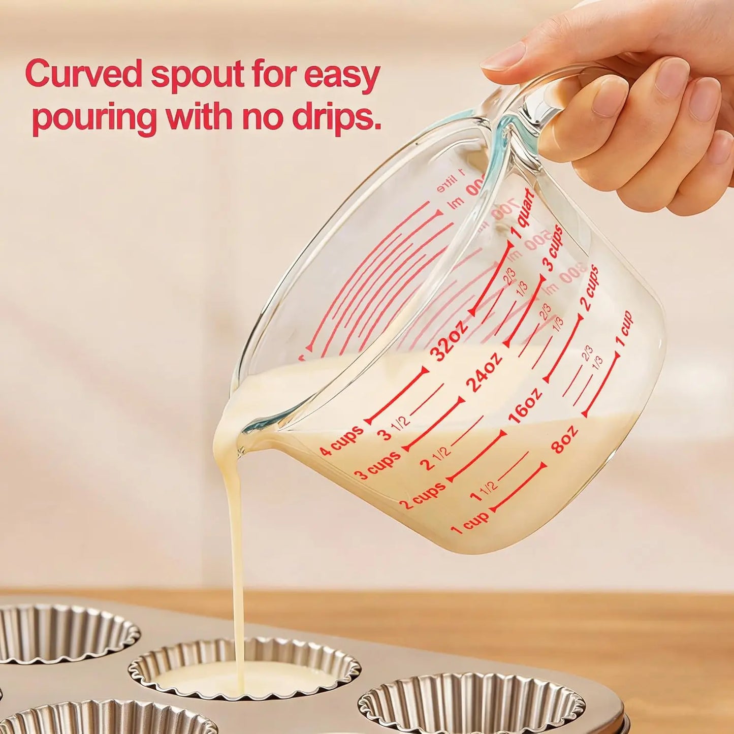 Glass Measuring Cups Set With Lids Borosilicate For Kitchen by S And B Enterprise