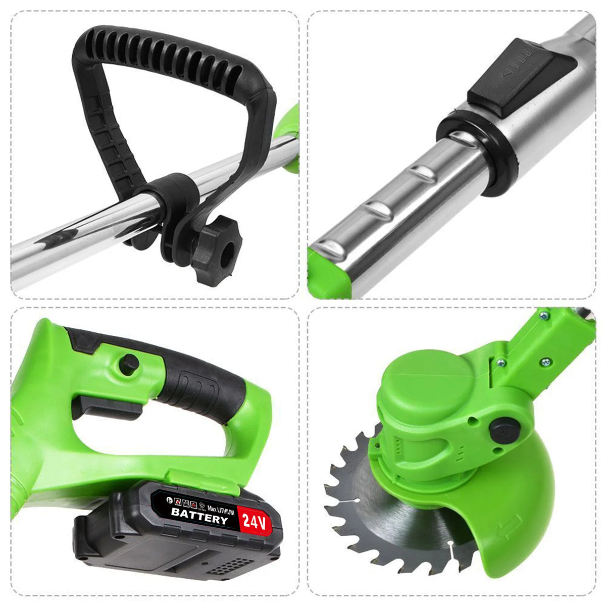 Cordless 2-In-1 Weed Trimmer and Grass Edger With Fast Charger by S And B Enterprise