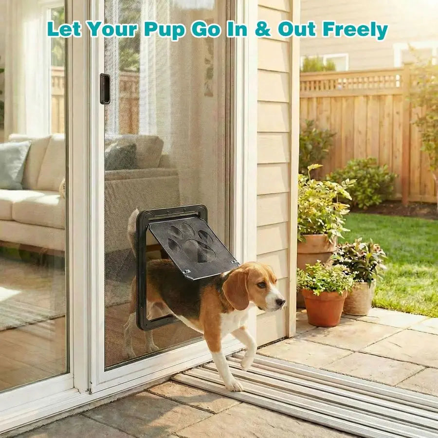 Magnetic Self Closing Dog Screen Door With Locking Function