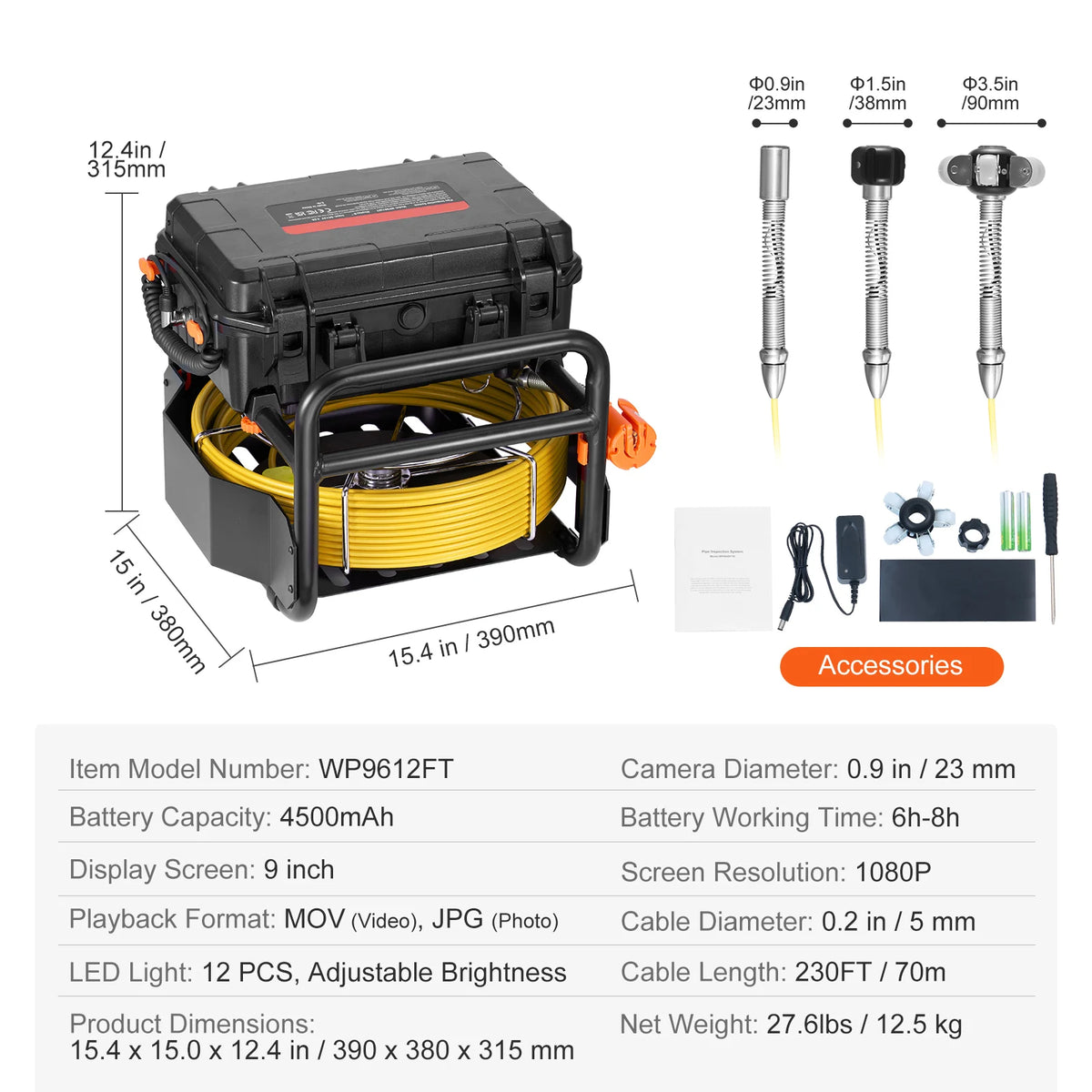 SucceBuy Sewer Camera 512Hz Transmitter 1080P HD Inspection by S And B Enterprise