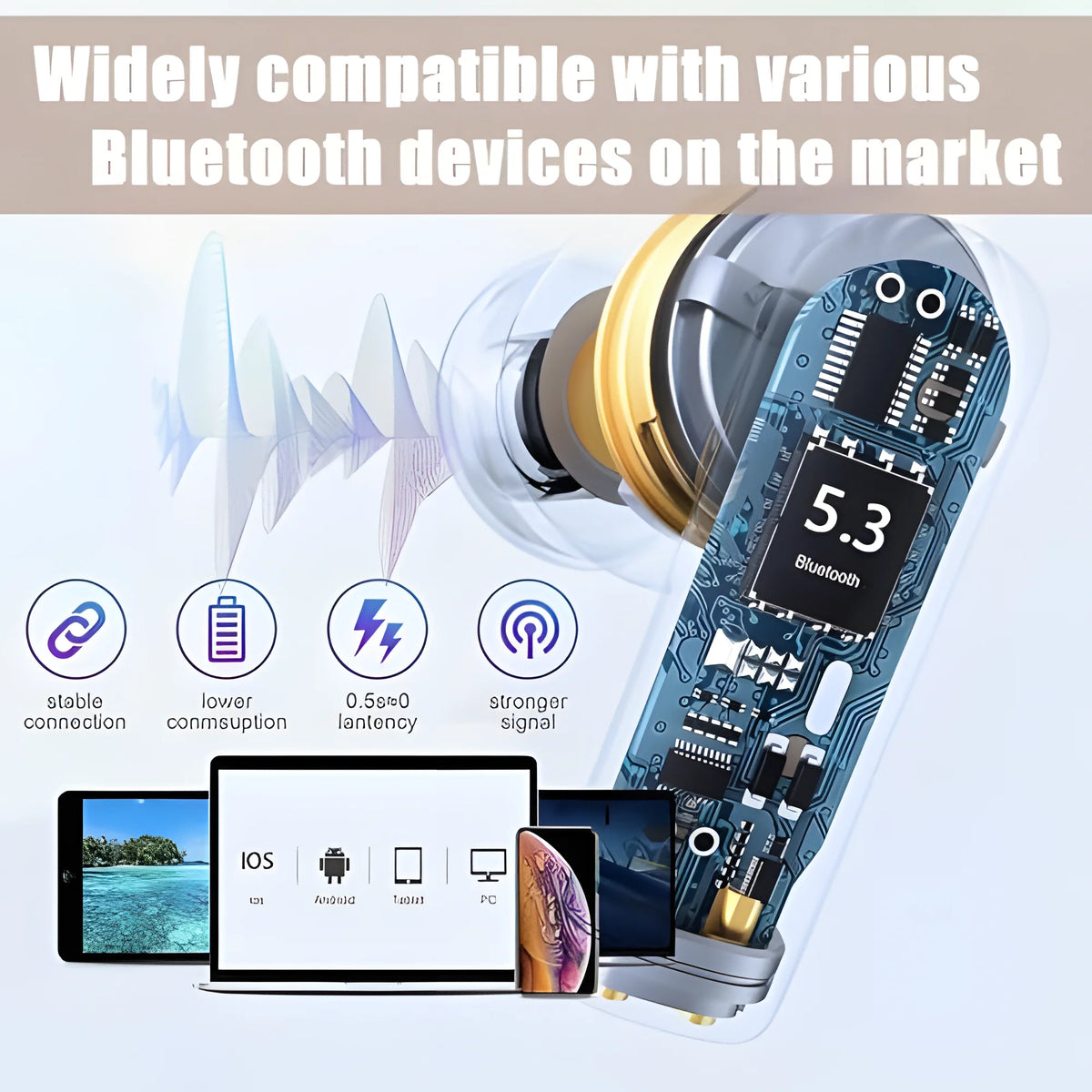 Air 3 Pro Bluetooth wireless earbuds with ANC and waterproof design