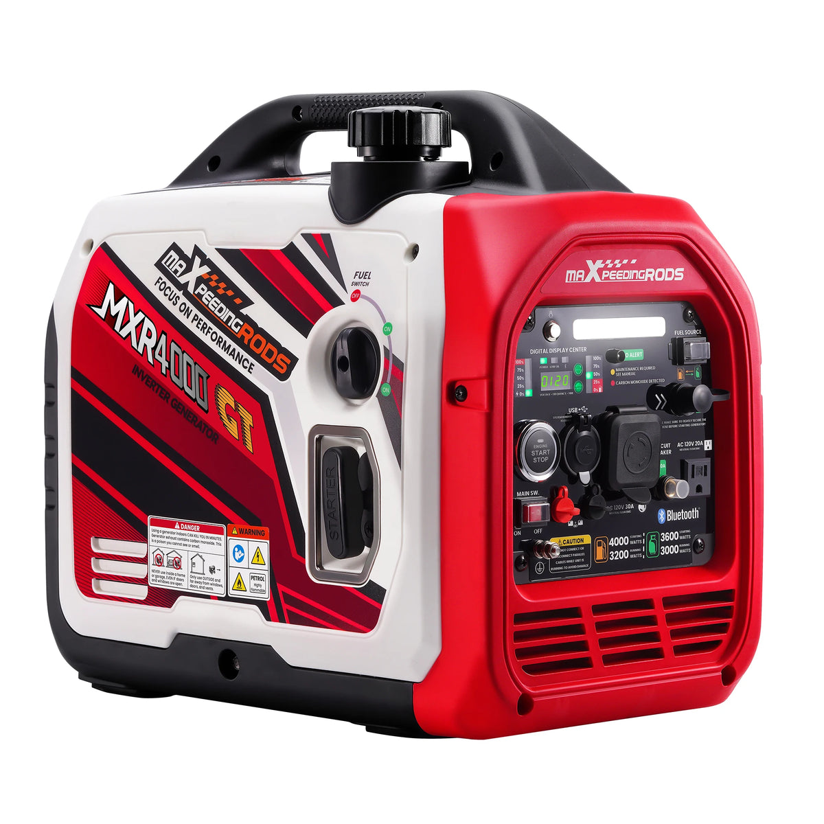 Maxpeedingrods 4KW Portable Dual Fuel Generator Inverter LPG Gas Bluetooth by S And B Enterprise