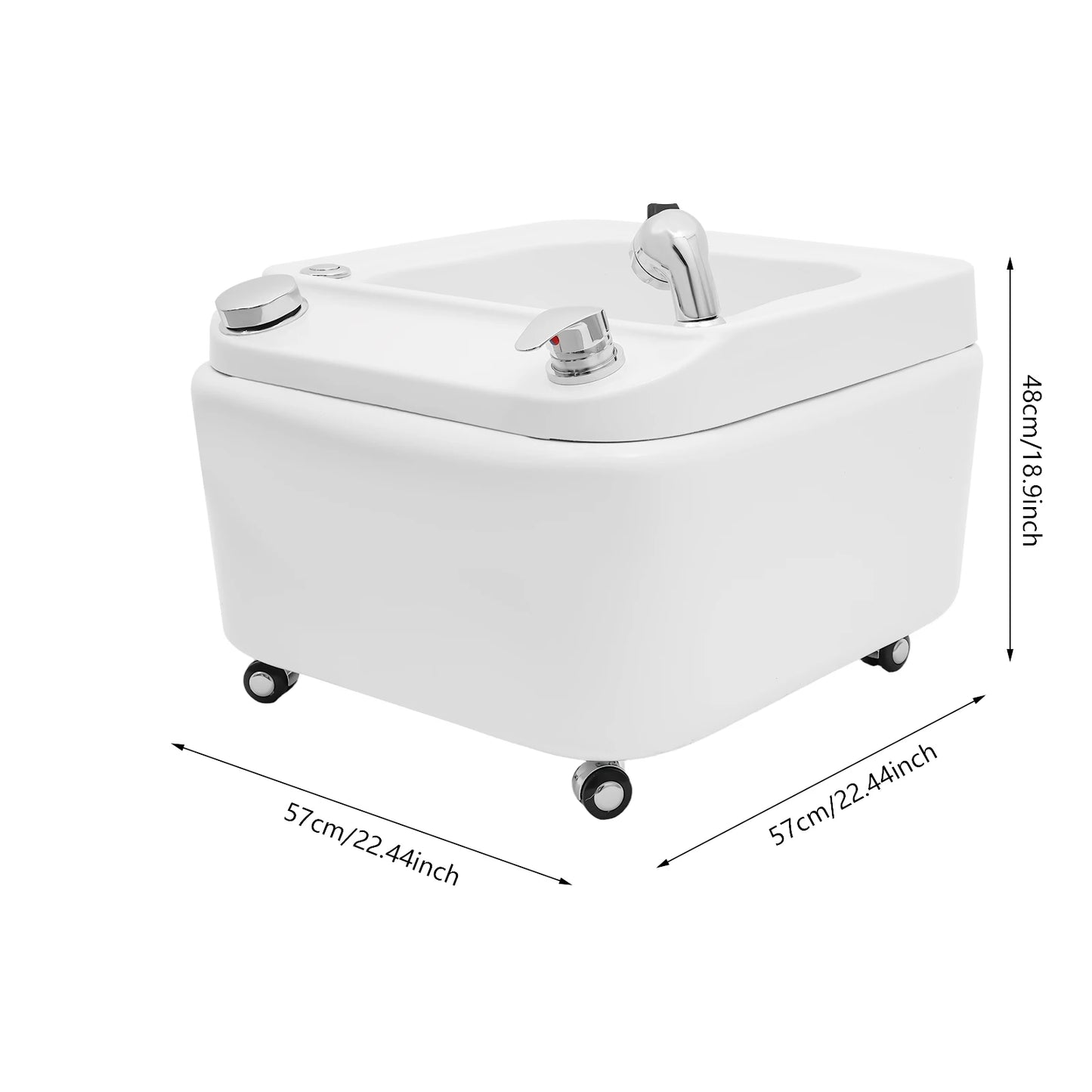 Bymaocar Acrylic Footbath With Massage And LED Light Spa Tub