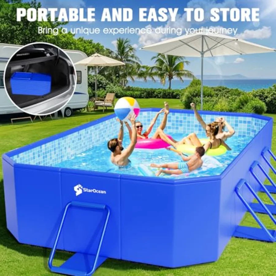 Large Foldable Non Inflatable Pool For Kids And Adults