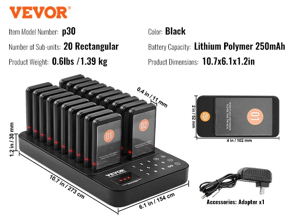SucceBuy Restaurant Pager System With Vibration Beepers by S And B Enterprise