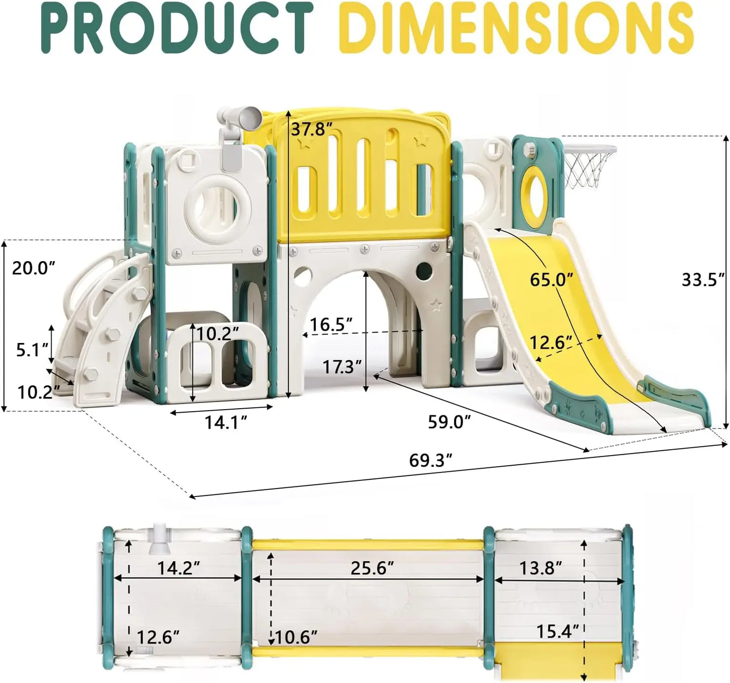 8-in-1 Toddler Slide Set With Basketball Hoop Indoor Outdoor