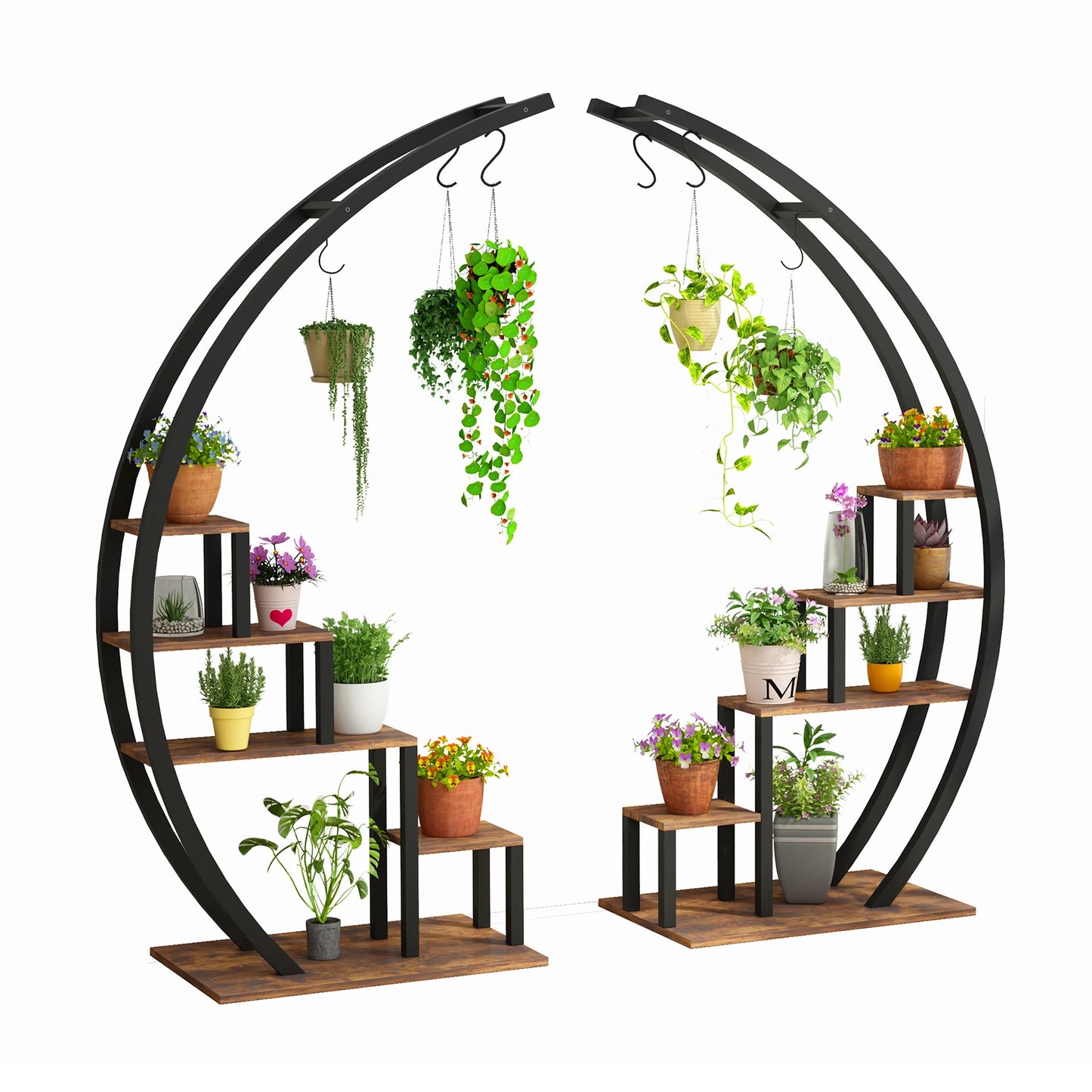 TWISTER.CK 5 Tier Indoor Metal Plant Stand Garden Shelf