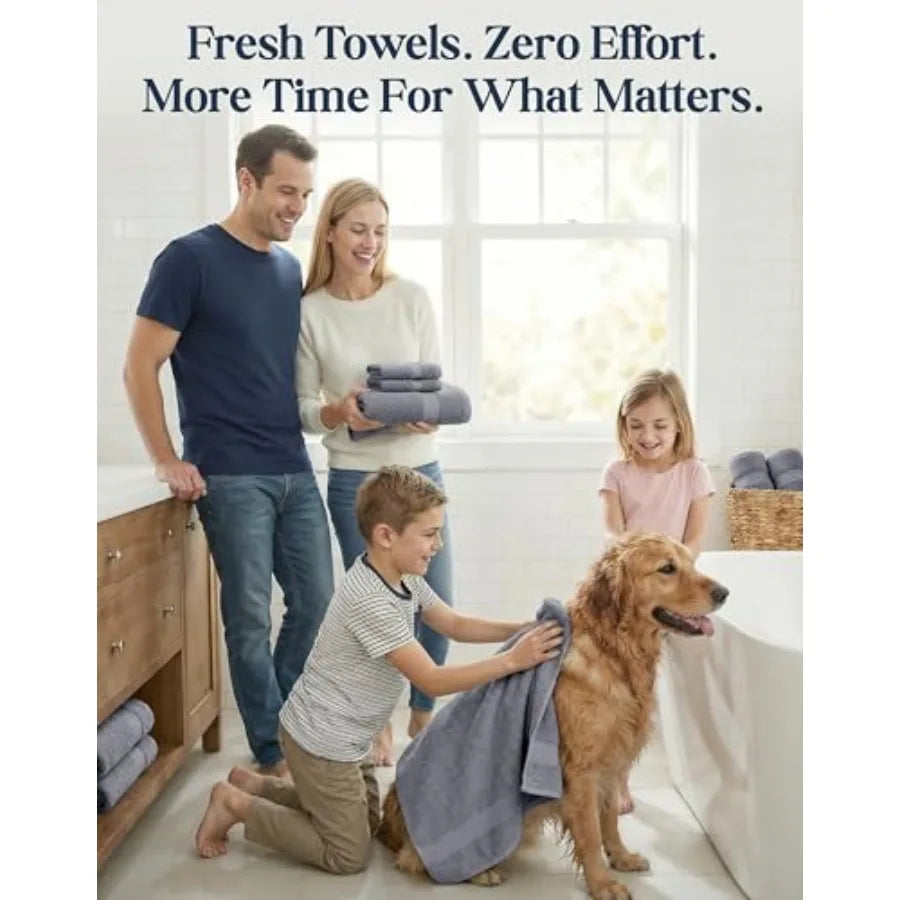 Luxury 16-Piece Bath Towel Set With Washcloths Included by S And B Enterprise