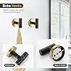 S And B Enterprise 4-piece black-gold stainless steel bathroom hardware set; wall-mount towel bar, ring, TP holder, hook