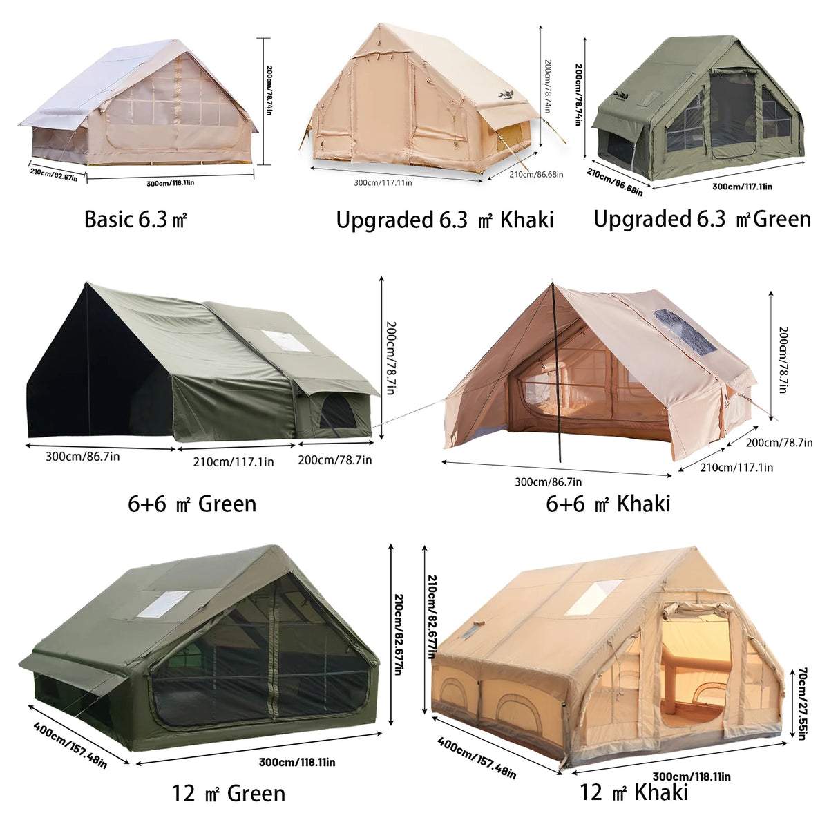Inflatable Camping Tent With Skylight And Breathable Mesh by S And B Enterprise