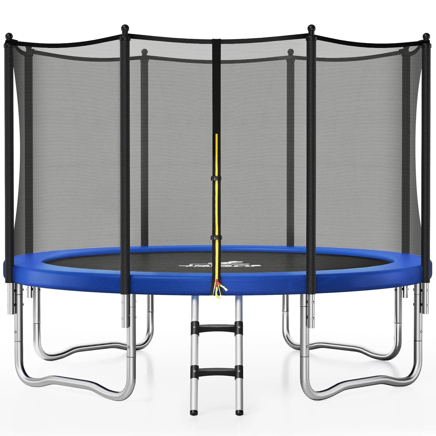 JELENS trampoline with enclosure net, blue mat, anti-rust steel frame