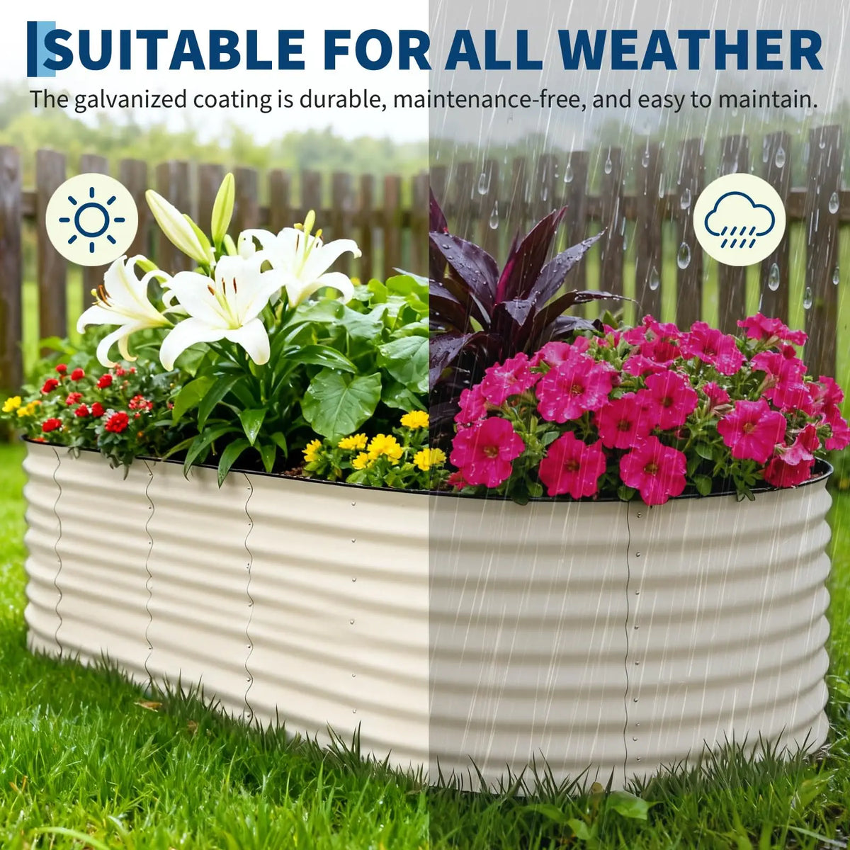 2-pack galvanized raised garden beds 8x4x2 ft, rustproof open-bottom planters for vegetables, flowers, and herbs.