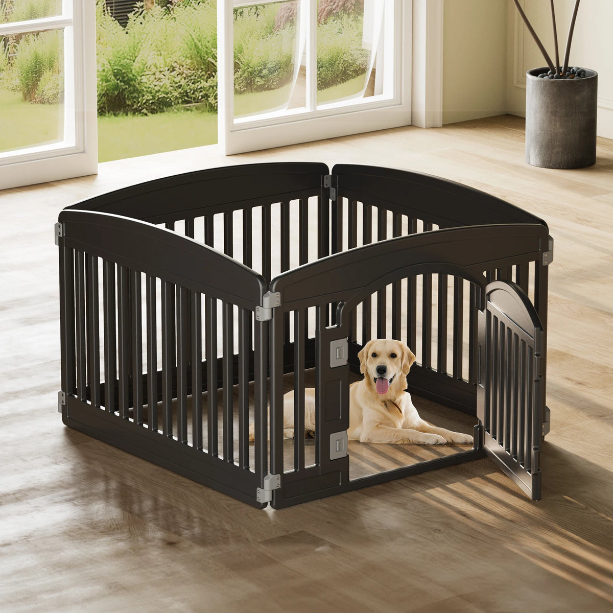 JHK Plastic Dog Playpen Expandable Pet Fence Indoor Outdoor by S And B Enterprise