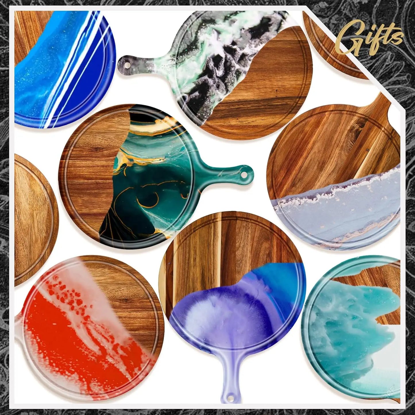 Acacia Round Wood Cutting Boards With Handles For Pizza Bread