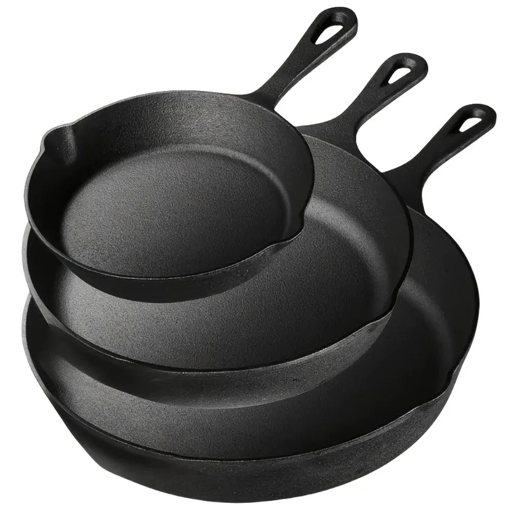AEDG Cast Iron Skillet Set Preseasoned Nonstick Cookware by S And B Enterprise