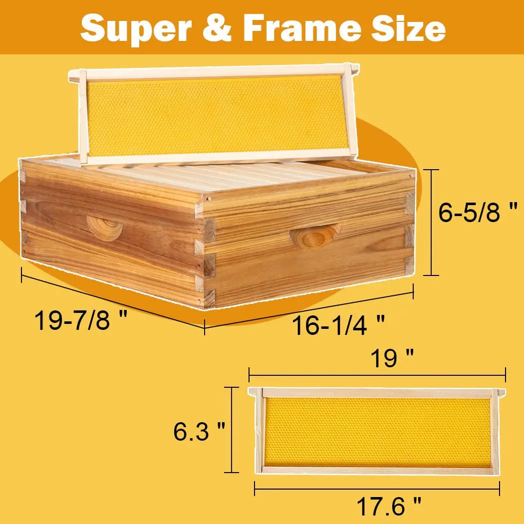 10-frame Langstroth beehive kit, beeswax-dipped wood; 1 deep box and 1 medium box by S And B Enterprise