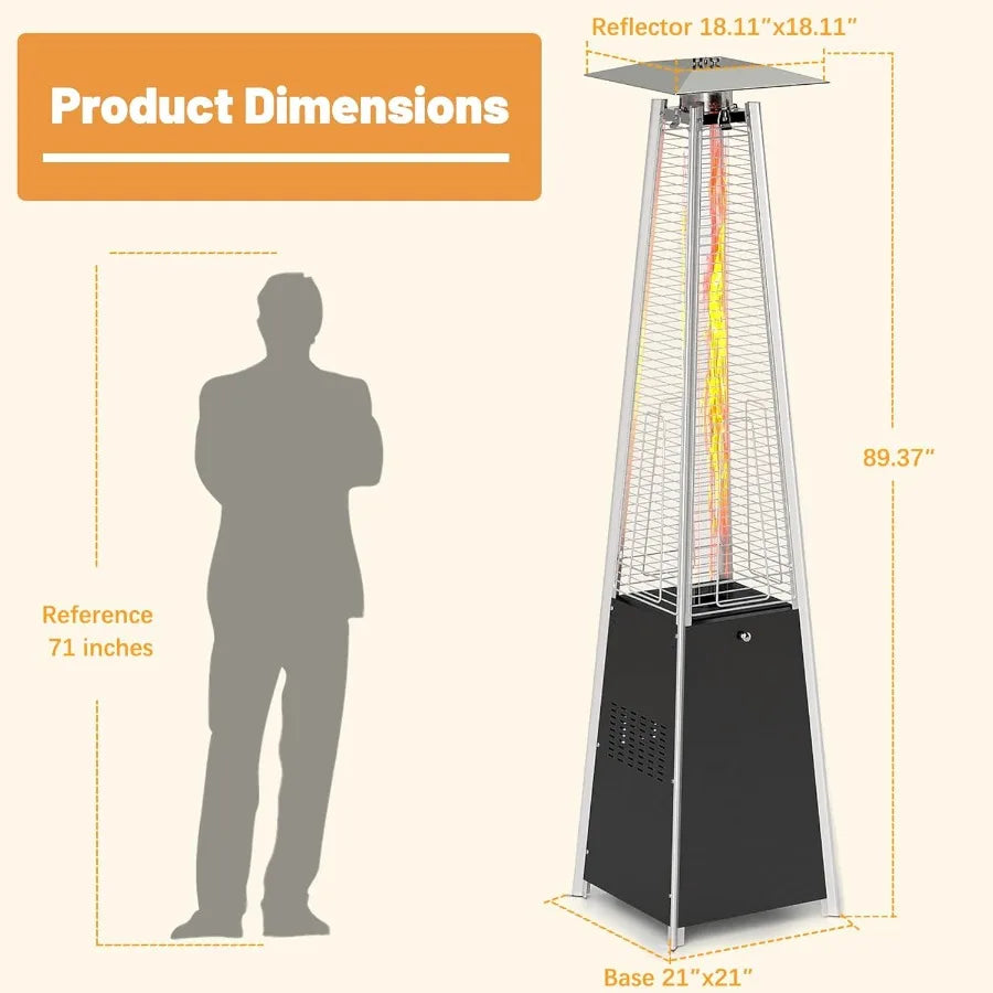XMSJ Propane Patio Heater With Wheels And Waterproof Cover Outdoor by S And B Enterprise