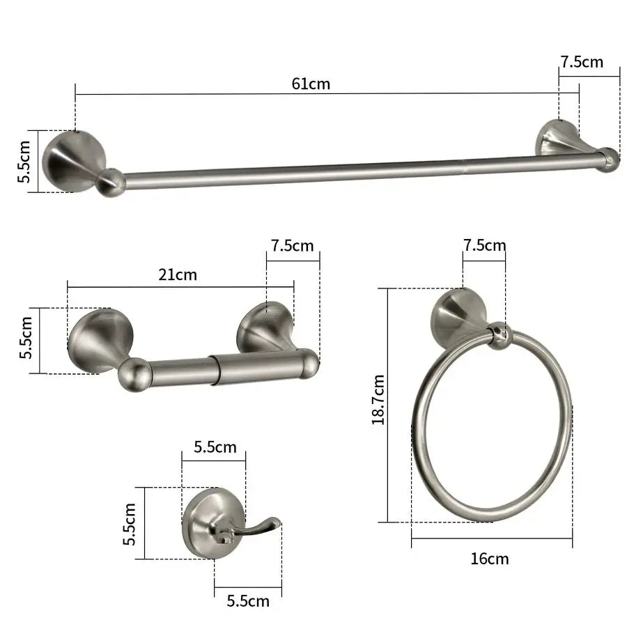 XMSJ Bathroom Hardware Set Wall Mount Towel Bar Towel Ring