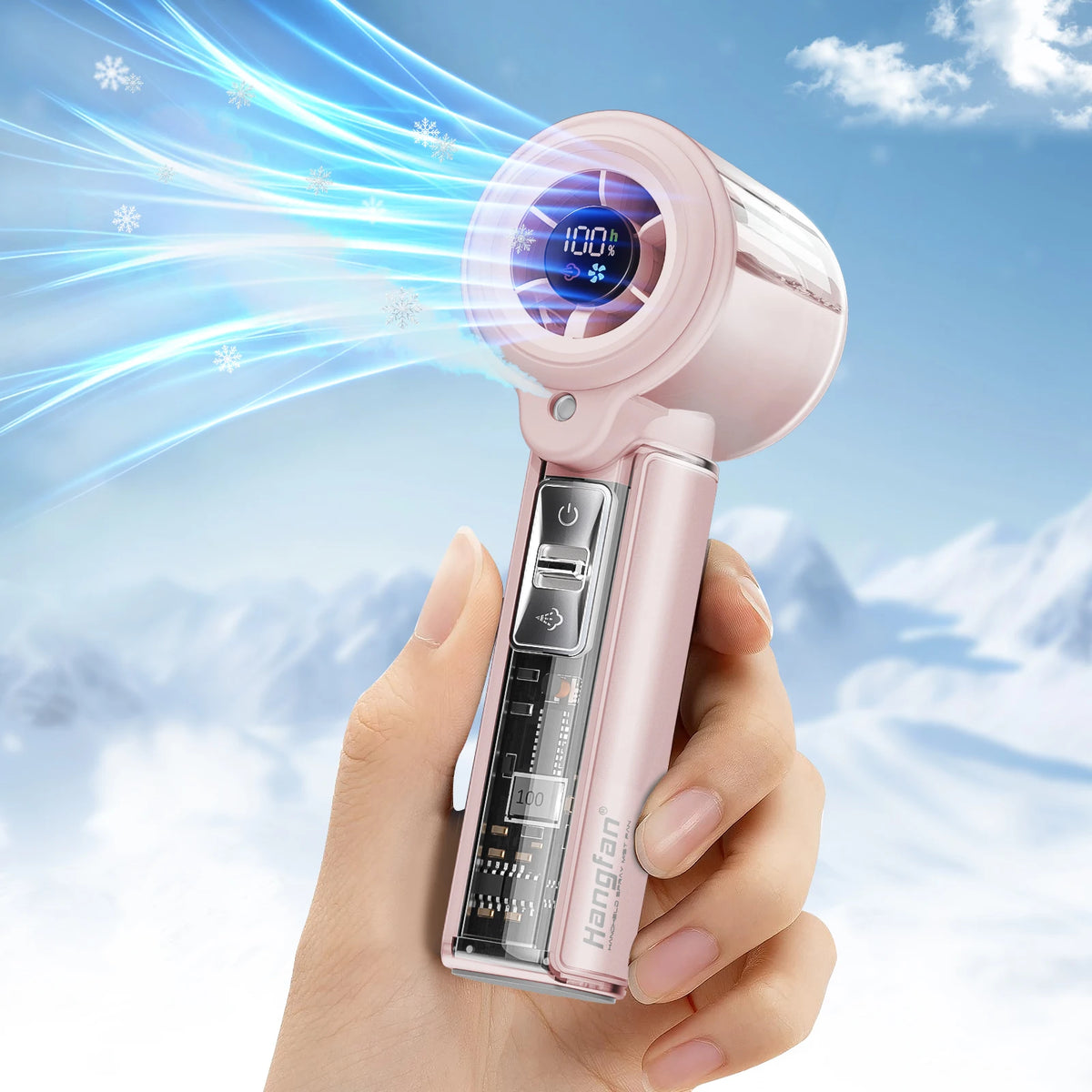 Hangfan Portable Spray Handheld Fan With USB Rechargeable Battery by S And B Enterprise