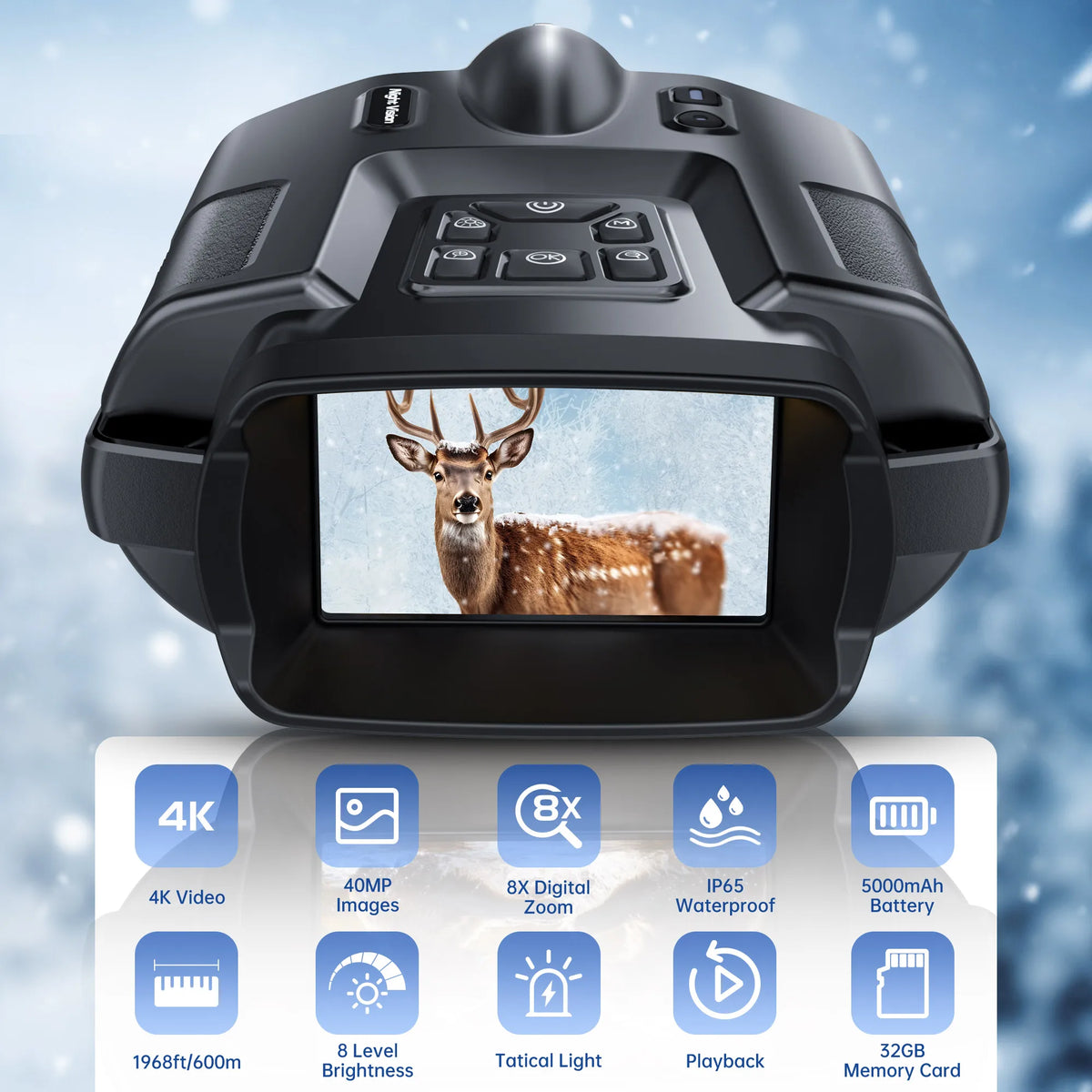 USB Rechargeable 4K Night Vision Binoculars Infrared by S And B Enterprise