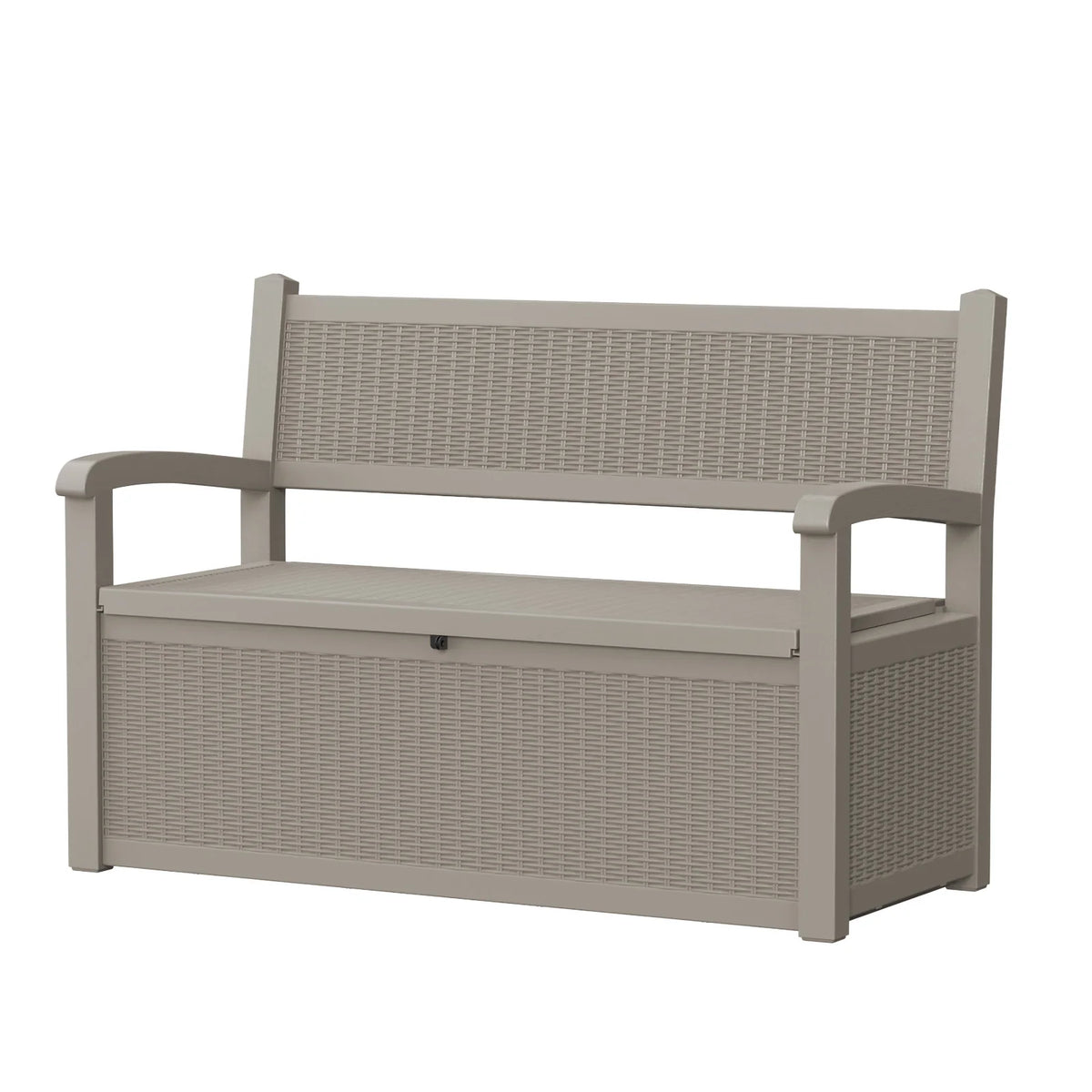 Weatherproof Resin Outdoor Storage Bench With Rattan Look by S And B Enterprise