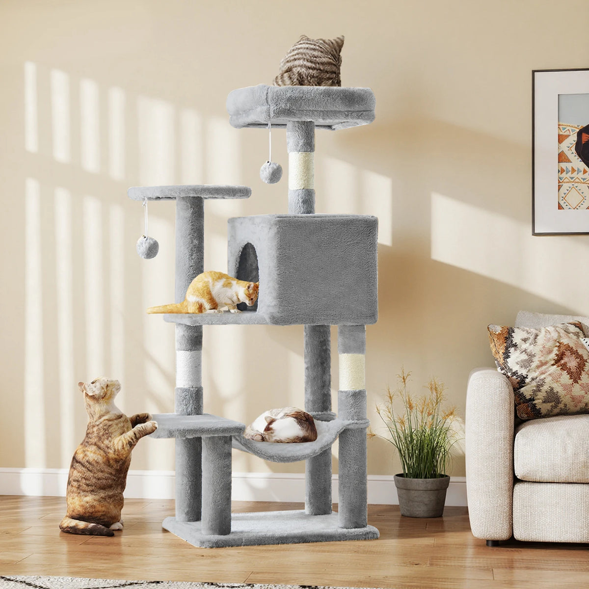 JHKCN Cat Tree Tall Multi-Cat Climbing Tower Sisal Posts by S And B Enterprise