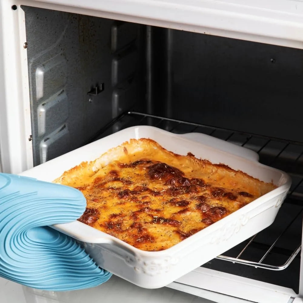 Ceramic Bakeware Set of 4, Rectangular Baking Dish with Handles, Oven Casserole Dishes for Lasagna, Gratin, Roasting, Daily Use by S And B Enterprise