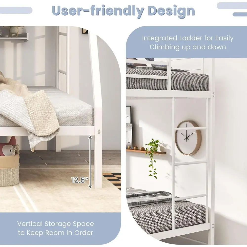 Space Saving Metal Bunk Bed With Ladder And Steel Support by S And B Enterprise