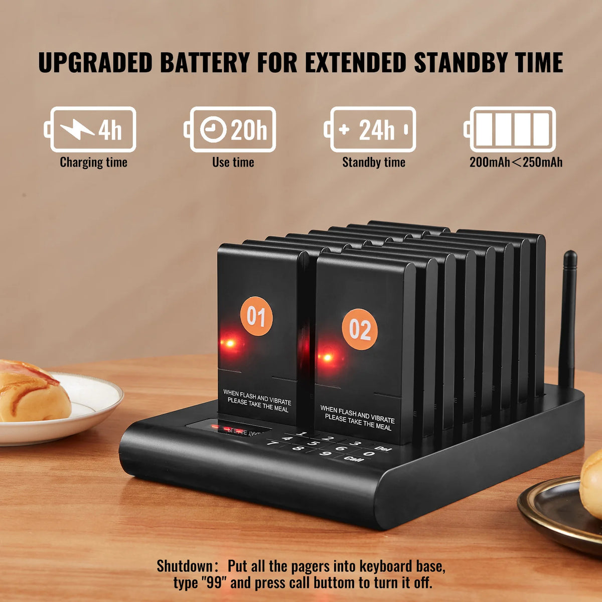 SucceBuy Restaurant Pager System With Vibration Beepers by S And B Enterprise