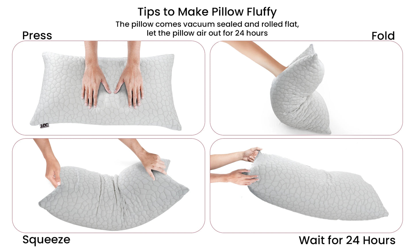 Lux Decor Shredded Memory Foam Pillows 2 Pack With Adjustable Loft