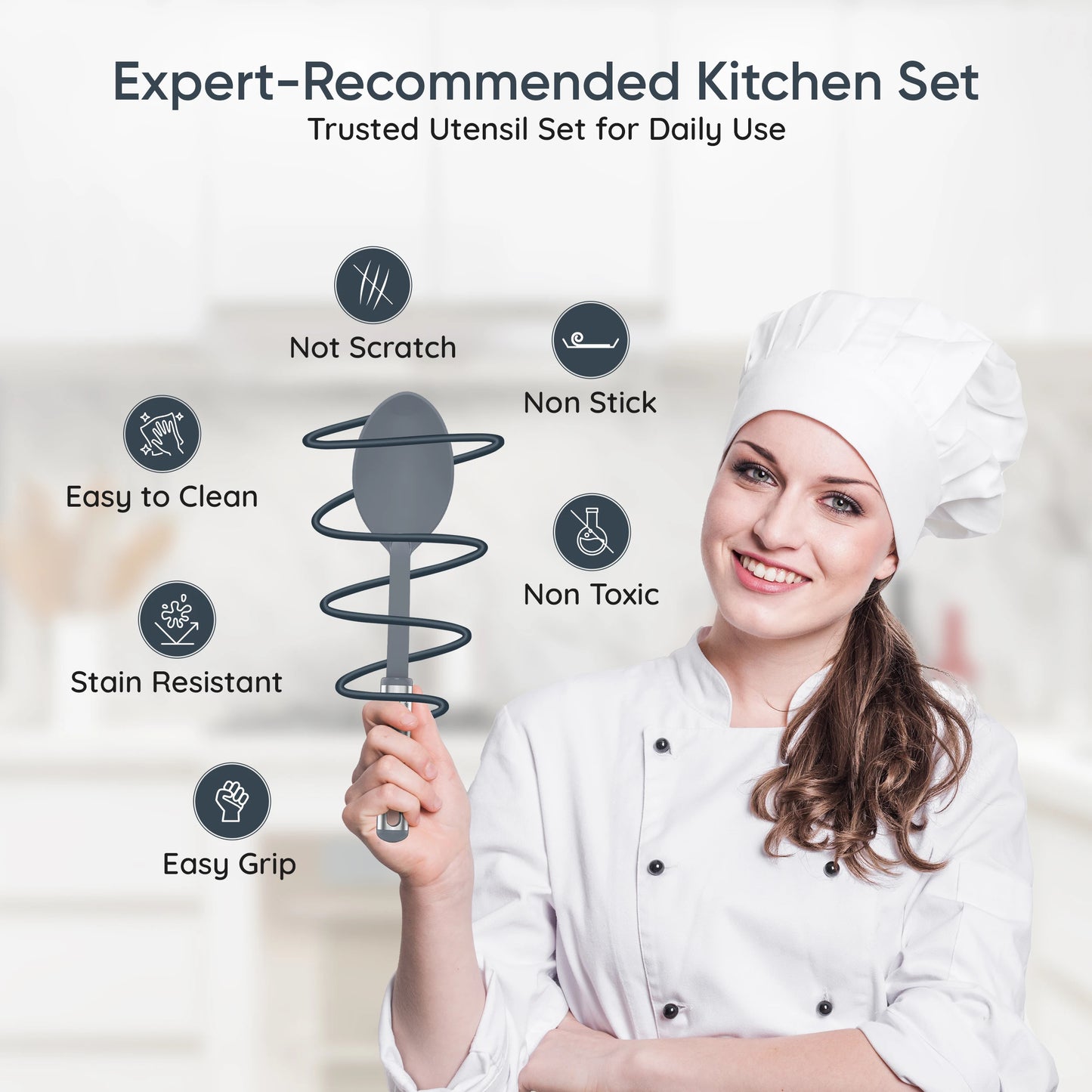 LDC Lux Decor 23 Piece Utensils Set Stainless Steel Handles