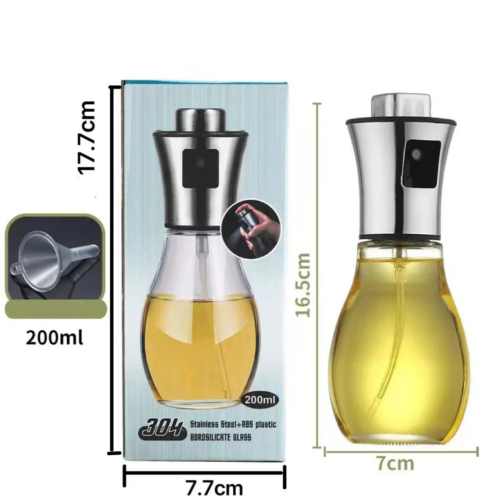 Oil Sprayer For Cooking 200ML Olive Oil Fine Mist Spray Bottle Stainless Steel Dispenser For Air Fryer Salad Baking by S And B Enterprise
