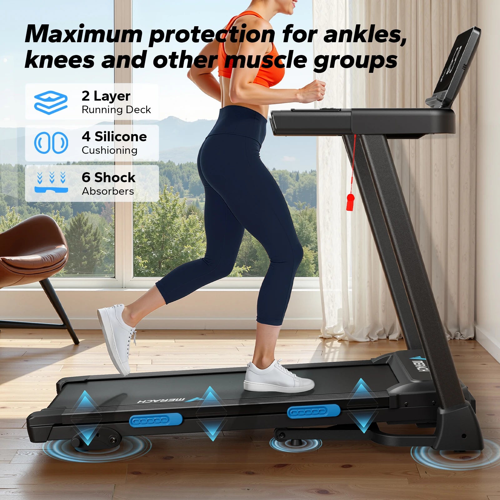 MERACH Foldable Treadmill T12 Incline Bluetooth Heart Rate Monitoring by S And B Enterprise