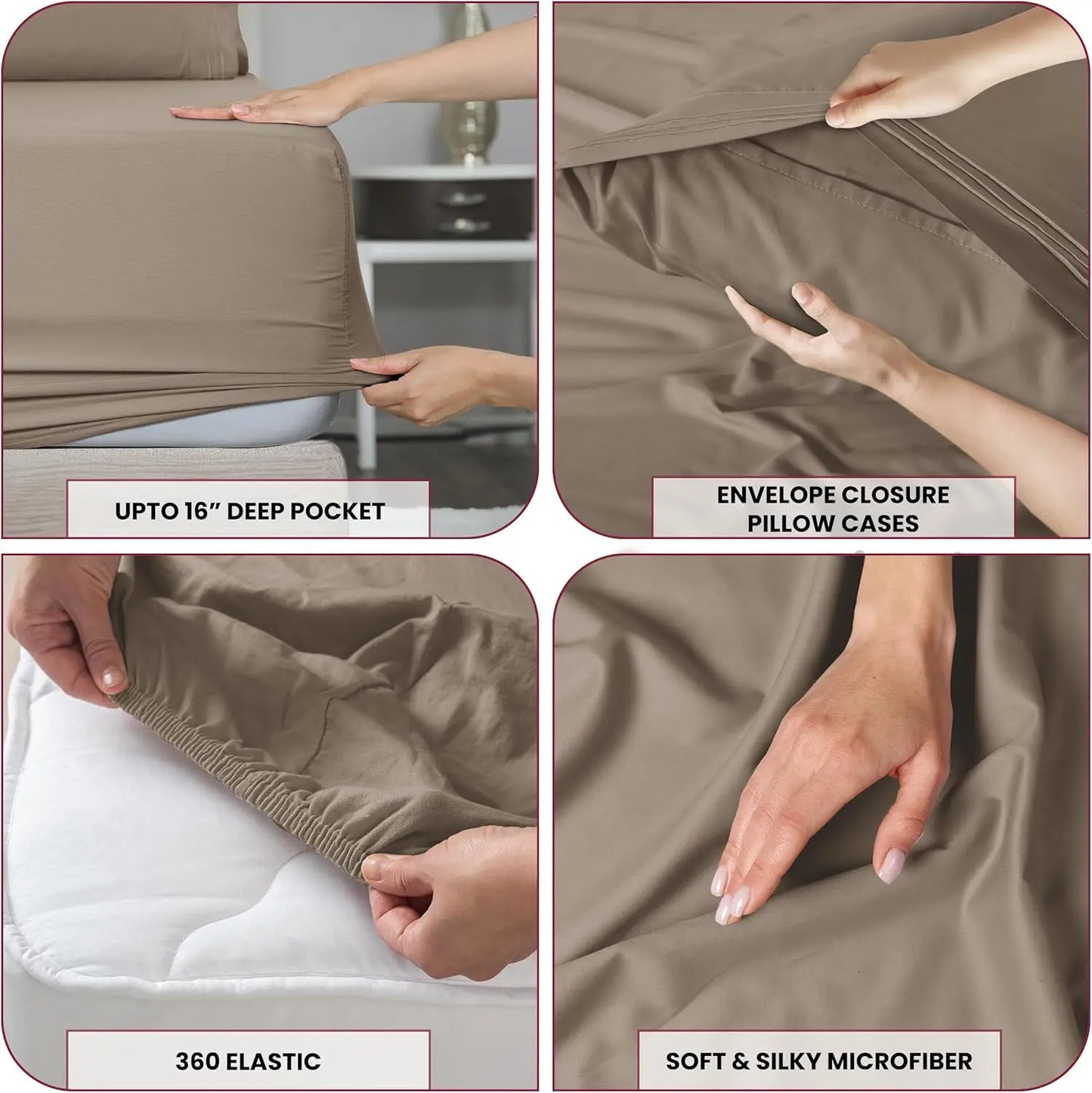 LUX Décor 3-Piece Ultra-Soft Microfiber Sheet Set for Everyday Comfort