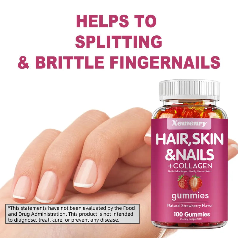 Xemenry Biotin Gummies For Hair Skin Nails And Collagen