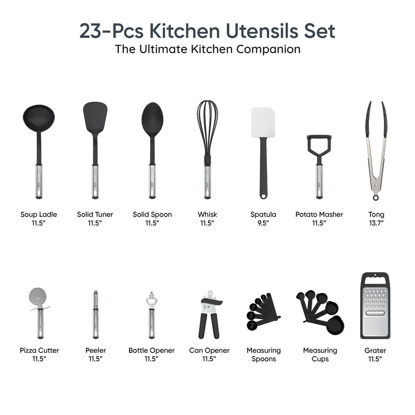LDC Lux Decor 23 Piece Utensils Set Stainless Steel Handles