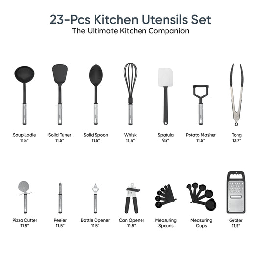 LDC Lux Decor 23 Piece Utensils Set Stainless Steel Handles