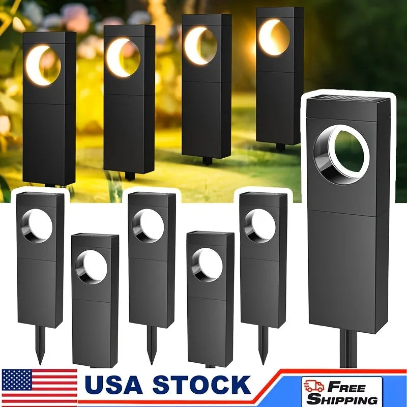 Solar Pathway Lights Outdoor Waterproof Bright Moon Auto On/Off Garden Light for Yard Patio Porch Lawn Outside Decor Lighting by S And B Enterprise