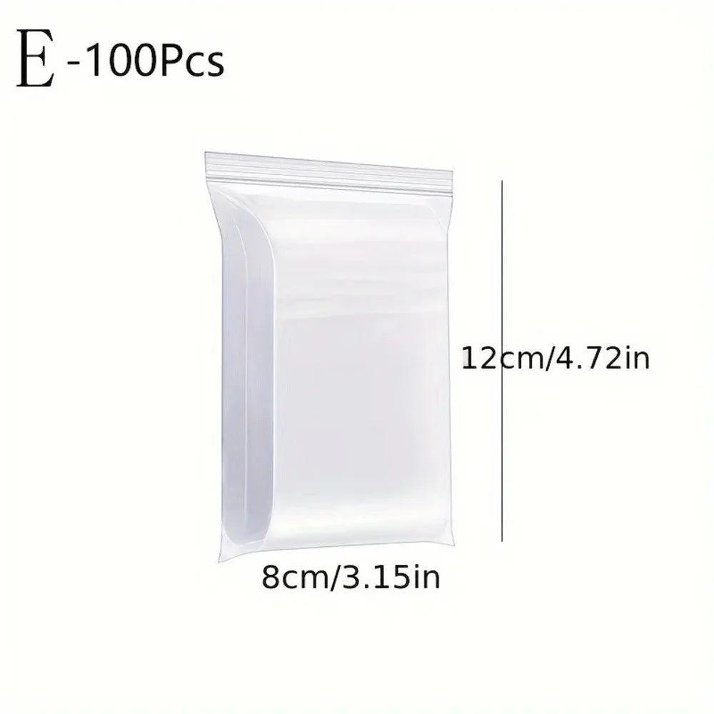 8*12cm 100 PCS,Thickened Plastic Sealed Clear Zip Lock Bags – New PE Material, Waterproof Seal, Heavy-Duty, Universal Packaging by S And B Enterprise
