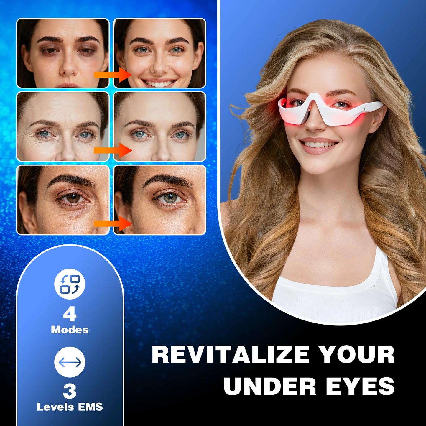 Jitesy Eye Massager 3D Red Light EMS For Dark Circles by S And B Enterprise