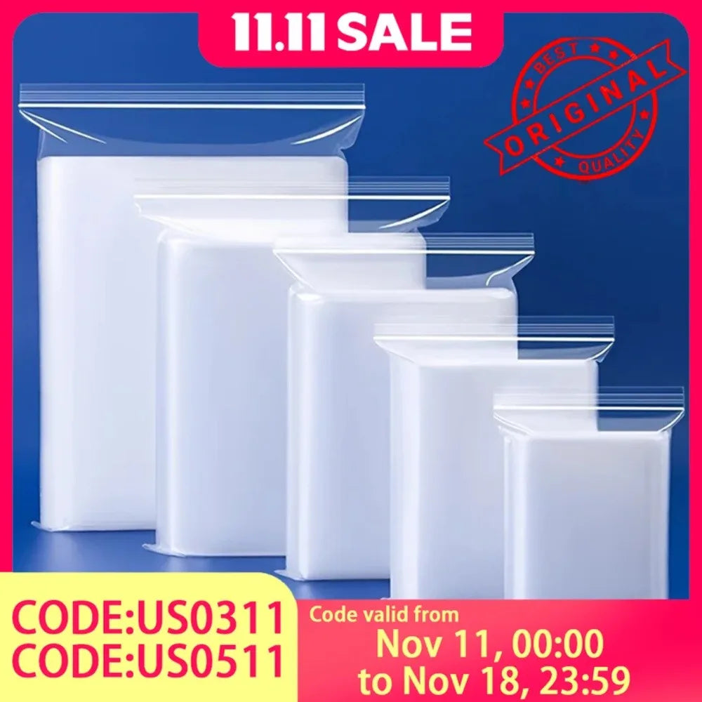 8*12cm 100 PCS,Thickened Plastic Sealed Clear Zip Lock Bags – New PE Material, Waterproof Seal, Heavy-Duty, Universal Packaging by S And B Enterprise