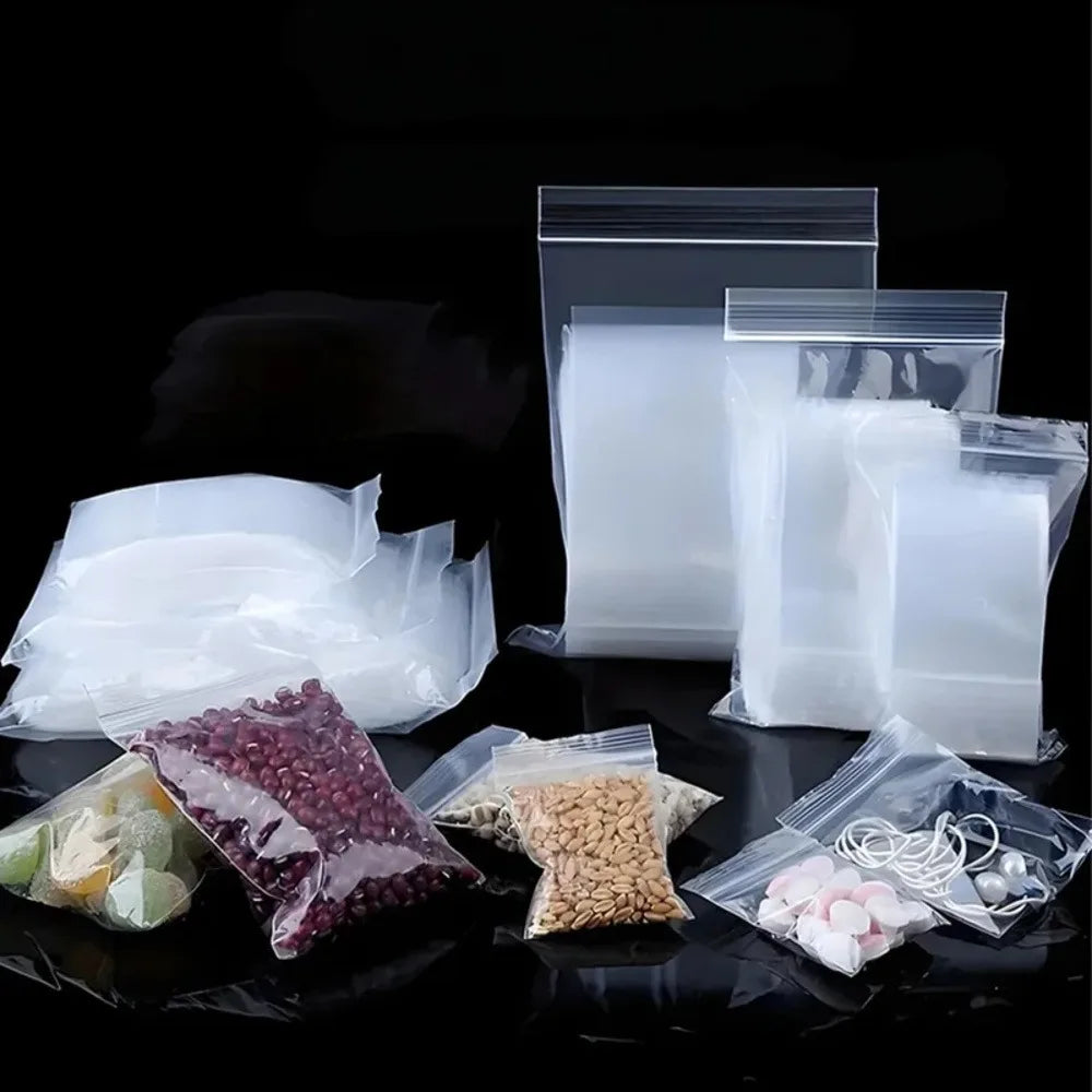 8*12cm 100 PCS,Thickened Plastic Sealed Clear Zip Lock Bags – New PE Material, Waterproof Seal, Heavy-Duty, Universal Packaging by S And B Enterprise