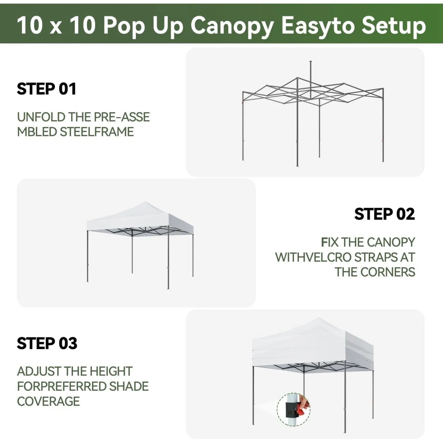 Aoxun 3x3m Pop Up Gazebo Tent Waterproof UV50+ Folding Canopy with Sand Bags & Carry Bag Outdoor Party Tent for Camping Beach Wedding by S And B Enterprise
