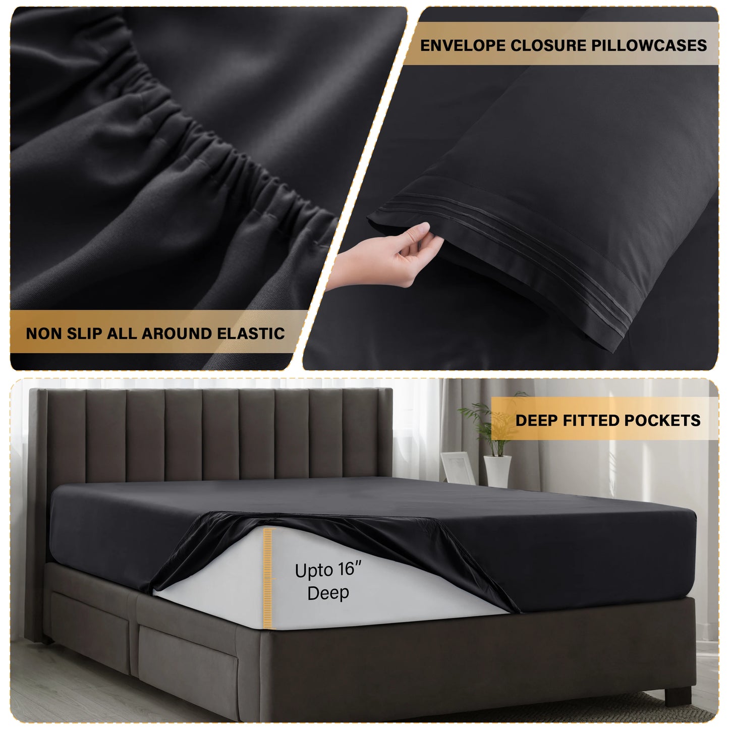 LUX Décor 3-Piece Ultra-Soft Microfiber Sheet Set for Everyday Comfort