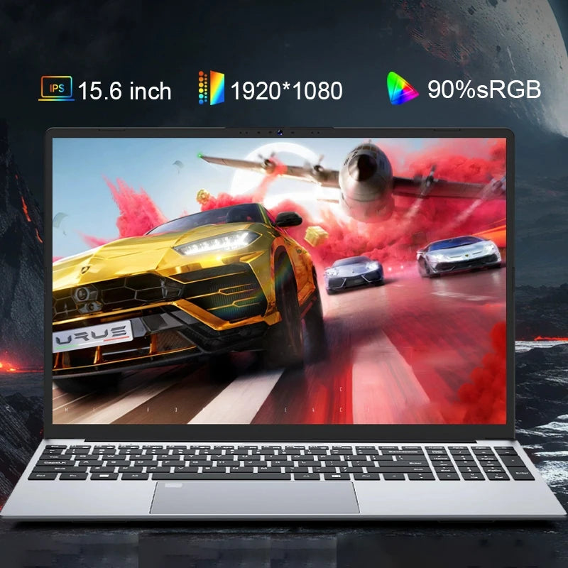 New Ultra Slim 15.6-inch Gaming Laptop, silver body, 16GB RAM, 2TB SSD, IPS 1920x1080