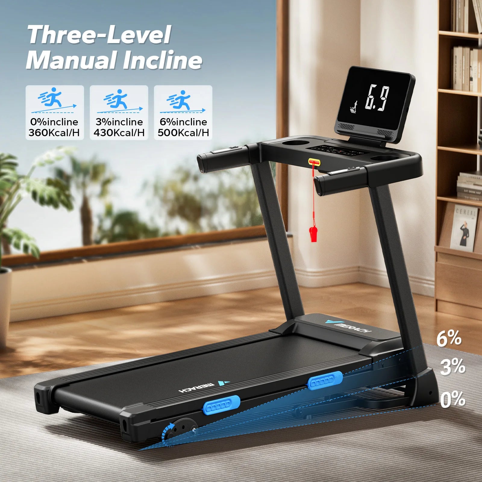 MERACH Foldable Treadmill T12 Incline Bluetooth Heart Rate Monitoring by S And B Enterprise
