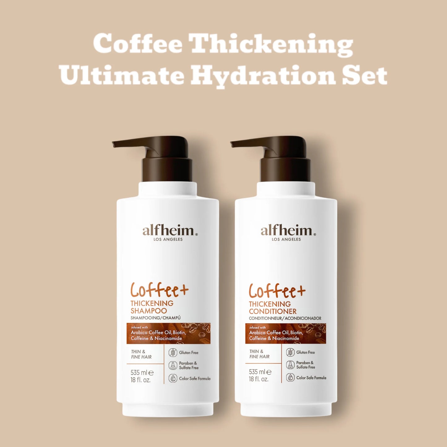Alfheim Coffee Thickening Shampoo and Conditioner Set