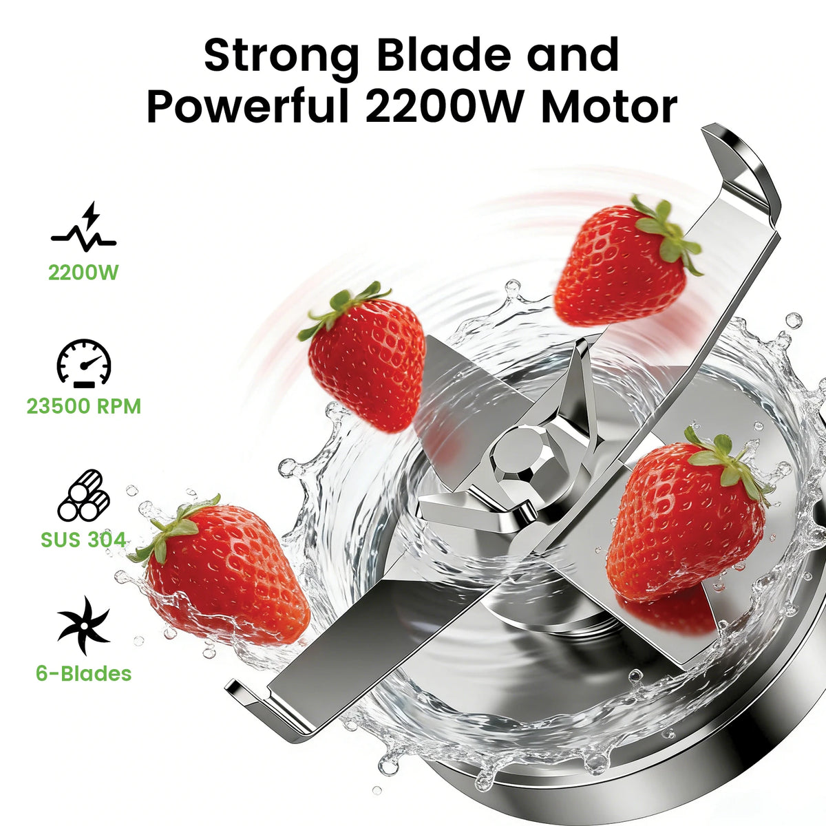 68oz stainless steel commercial blender with quiet shield by S And B Enterprise, 2200W, 6 blades