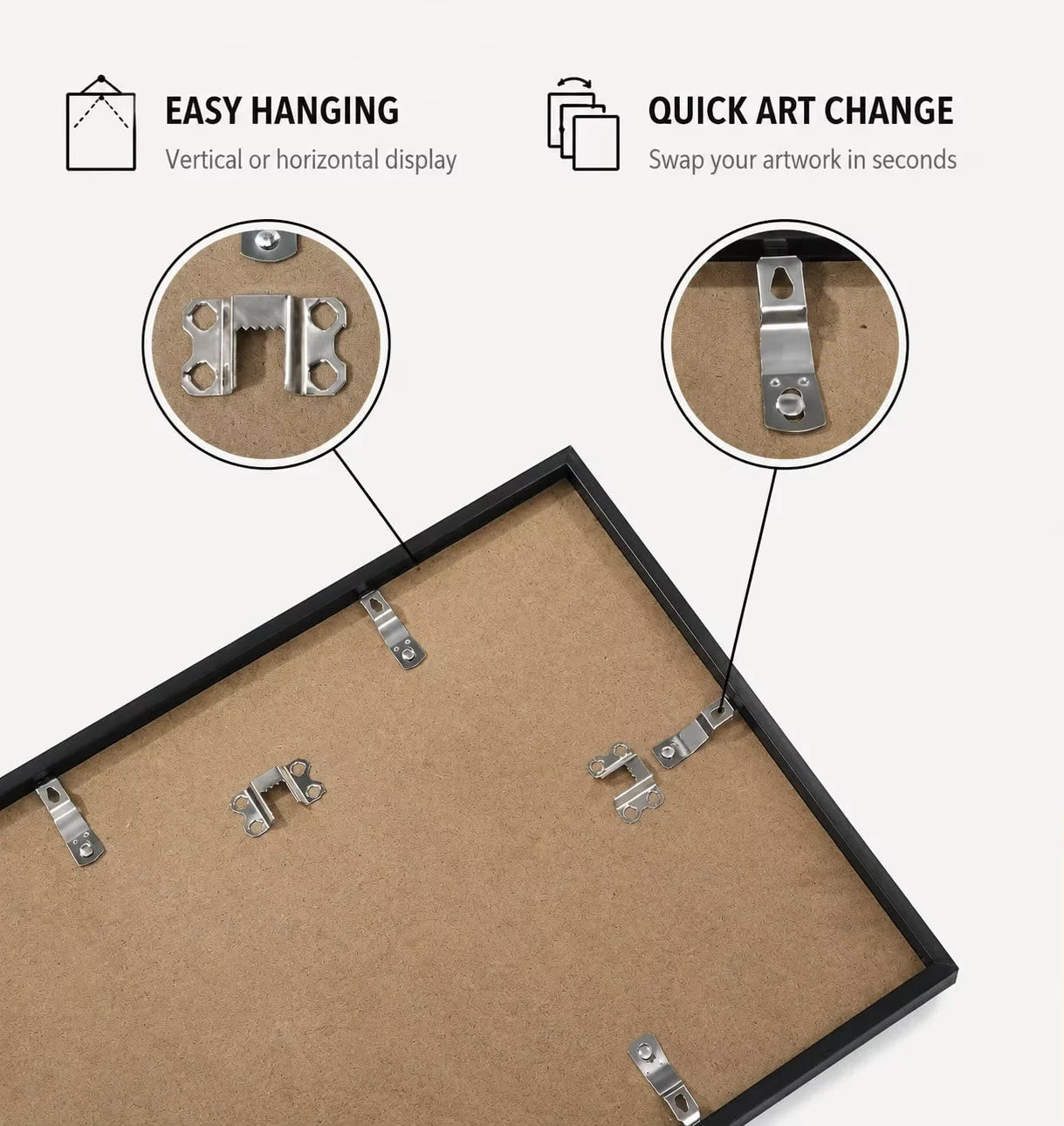 Aluminum Picture Frames Set, Modern Multi-Frame Wall Display